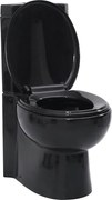 vidaXL Vas toaletă din ceramică, WC baie de colț, negru