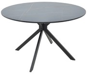 Masa Bucatarie/Dining Rotunda Xenia MDF Finisaj Marmura Neagra Diametru 120 Cm