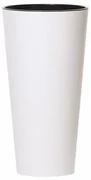 Ghiveci de flori TUBUS SLIM cu inserție 30 cm, albmat, 4HOME