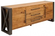 Comoda design industrial Thor 200cm, stejar salbatic