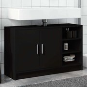 vidaXL Dulap de chiuvetă, negru, 90x29x55 cm, lemn prelucrat