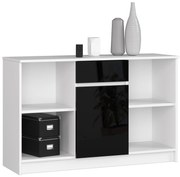 Comodă Briar (Alb + Negru lucios). 1069871