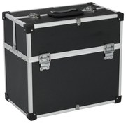 vidaXL Cutie de scule, negru, 38x22,5x34 cm, aluminiu