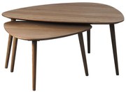 Măsuțe de cafea maro 2 buc. cu aspect de lemn de stejar 70x100 cm Adda – Unique Furniture