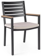 Scaune de grădină gri-antracit 4 buc. din metal Henna – Bizzotto