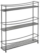 Raft cu 3 polițe pentru codimente Metaltex Kumino Lava, negru