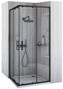 Cabina de dus neagra City 80x80 cm
