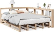 vidaXL Pat cu bibliotecă fără saltea, 140x200 cm, lemn masiv de pin