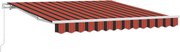 vidaXL Cortina Retractabilă Manual Portocalie și maro 350 x 250 cm