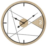 Ceas decorativ din metal si MDF, ø 60 cm, Geometric Mauro Ferreti