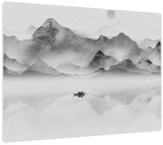 Tablou pe sticlă - Lac japonez (70x50 cm)