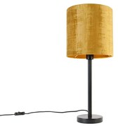 Lampa de masa moderna neagra cu abajur auriu 25 cm - Simplo