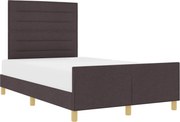 vidaXL Cadru de pat cu headboard Maro închis 140 x 190 cm țesătură