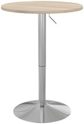 HOMCOM Masă de bar rotundă masă înaltă bucătărie reglabilă în înălțime 69-91 cm blat pivotant la 360° natural și gri | Aosom Romania