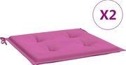 vidaXL Perne pentru scaun, 2 buc., roz, 50x50x4 cm, material textil