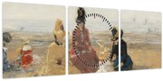 Tablou - Eugène Boudin, On the Beach, Trouville, reproducere (cu ceas) (90x30 cm)