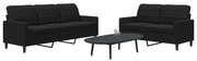 vidaXL Set de canapele cu perne, 2 piese, negru, catifea