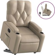 vidaXL Fotoliu rabatabil cu ridicare, cappuccino, piele ecologică