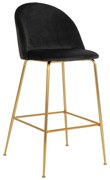 Scaune de bar negre 2 buc. din catifea 108 cm Lausanne – House Nordic