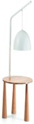 Lampadar cu suport din lemn, masuta cu 3 picioare PIANO PT1 BIANCO 138282