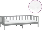 vidaXL Pat de zi cu saltea, 90x200 cm, lemn masiv de pin