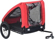 vidaXL Remorcă de bicicletă pentru animale de companie, roșu & negru