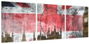 Tablou - Londra (cu ceas) (90x30 cm)