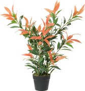 HOMCOM Photinia artificială lucioasă 90 cm, plantă artificială cu 300 de frunze, ramuri ajustabile, 45 x 45 x 90 cm, Roșu+Verde | Aosom Romania