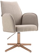 HR280CROSS Scaun Latte Boucle cu Bază Aurie