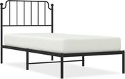 vidaXL Cadru pat metalic cu tăblie, negru, 90x200 cm