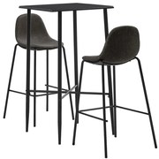 vidaXL Set de bar, 3 piese, gri închis, material textil