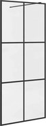 vidaXL Paravan de duș walk-in negru 90x195 cm sticlă ESG transparentă