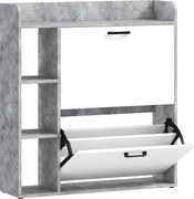 HOMCOM Dulap pentru pantofi slim cu 2 sertare rabatabile, Capacitate 15 perechi de pantofi, 83x24x90.5 cm, Gri | Aosom Romania