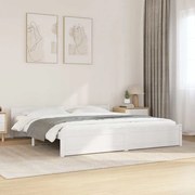 vidaXL Cadru de pat Super King, alb, 180x200 cm, lemn masiv