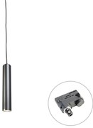 Lampă suspendată de design neagră, incl. adaptor de șină trifazat - Tuba Small trifazată