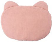 Pernuta copii cu urechiuse din muselina dubla Kidizi Ash Pink, 38x26 cm, 0-2 ani