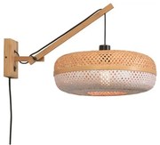 Aplica cu brat articulat din bambus PALAWAN S natur/ alb 40x15cm