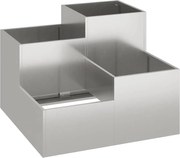 vidaXL Vază pentru Grădină Argintiu 80 x 80 x 60 cm Oțel inoxidabil