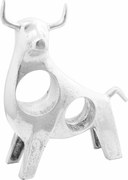 vidaXL Sculptură taur Argintiu 22 x 9.5 x 34 cm Aluminiu