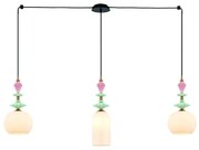 Lustra cu 3 pendule cu elemente ceramice si sticla Mahala