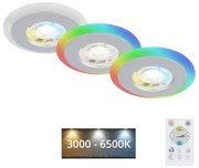 SET 3x corp de iluminat LED RGBW dimabil pentru baie LED/5W/230V IP44 Briloner + telecomandă