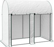 Outsunny Seră de Grădină, Seră pentru Plante cu 2 Uși Batante Rulante, Acoperire PE, Anti-UV, 2x1x1,78 m, Alb | Aosom Romania