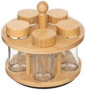 Recipient rotativ pentru condimente COZY, 4 borcane din sticlă