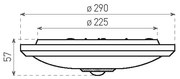 Plafonieră LED MANA cu senzor și modul de urgență integrat LED/12W/230V 4000K