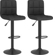 vidaXL Scaune de bar, 2 buc., negru, material textil