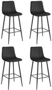 Set 4 Scaune Bar Zargo Catifea Negru