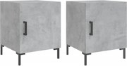 vidaXL Noptiere, 2 buc., gri beton, 40x40x50 cm, lemn compozit