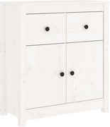 vidaXL Servantă, alb, 70x35x80 cm, lemn masiv de pin