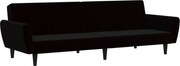 vidaXL Canapea extensibilă cu 2 locuri, negru, catifea
