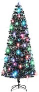 vidaXL Brad de Crăciun pre-iluminat cu suport și LED-uri, 240 cm, fibră optică